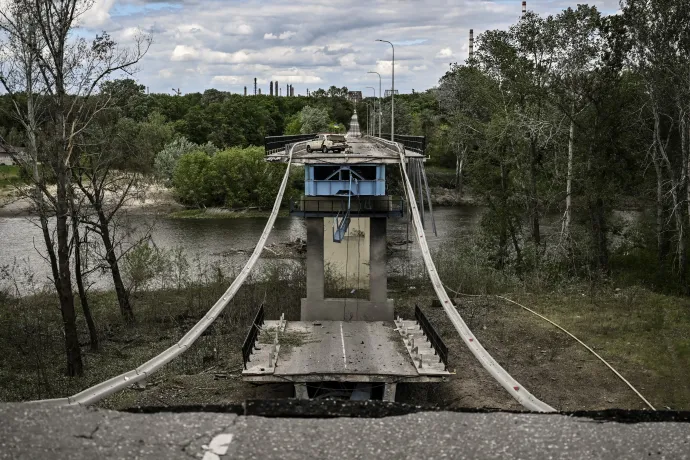 Lerombolt híd Szeverodonyeck és Liszicsanszk városok között a kelet-ukrajnai Donbas régióban 2022. május 22-én -Fotó: Aris Messinis / AFP