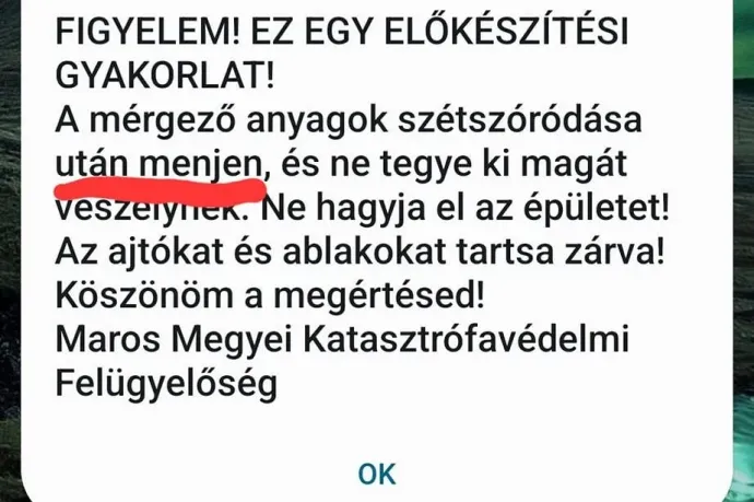 Mától Ro-Alert teszt figyelmeztetéseket kapnak a marosvásárhelyiek, de a magyar üzenetet nehéz értelmezni