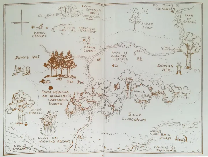 A map of the Hundred Acre Wood in latin – Source: reader photo