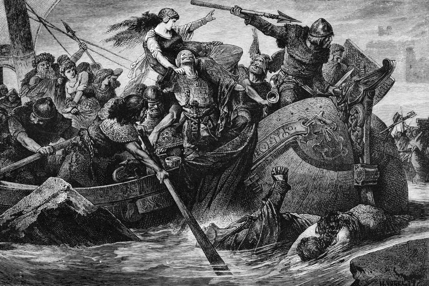 A viking hadúr, akit egy levágott fej ölt meg