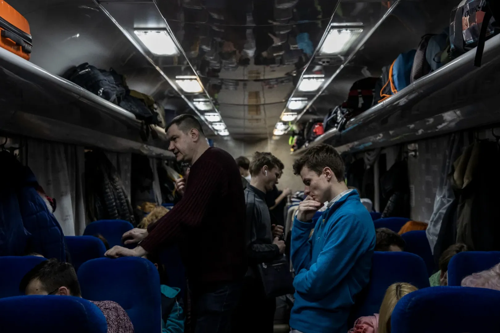 A vonat amellyel kollégaink kijutottak Kijevből 2022. március 3-án – Fotó: Huszti István / Telex