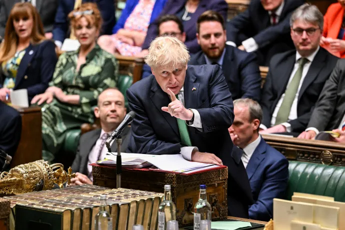 Boris Johnson a brit parlament alsóházában 2022. június 8-án – Fotó: Uk Parliament / Jessica Taylor / Reuters