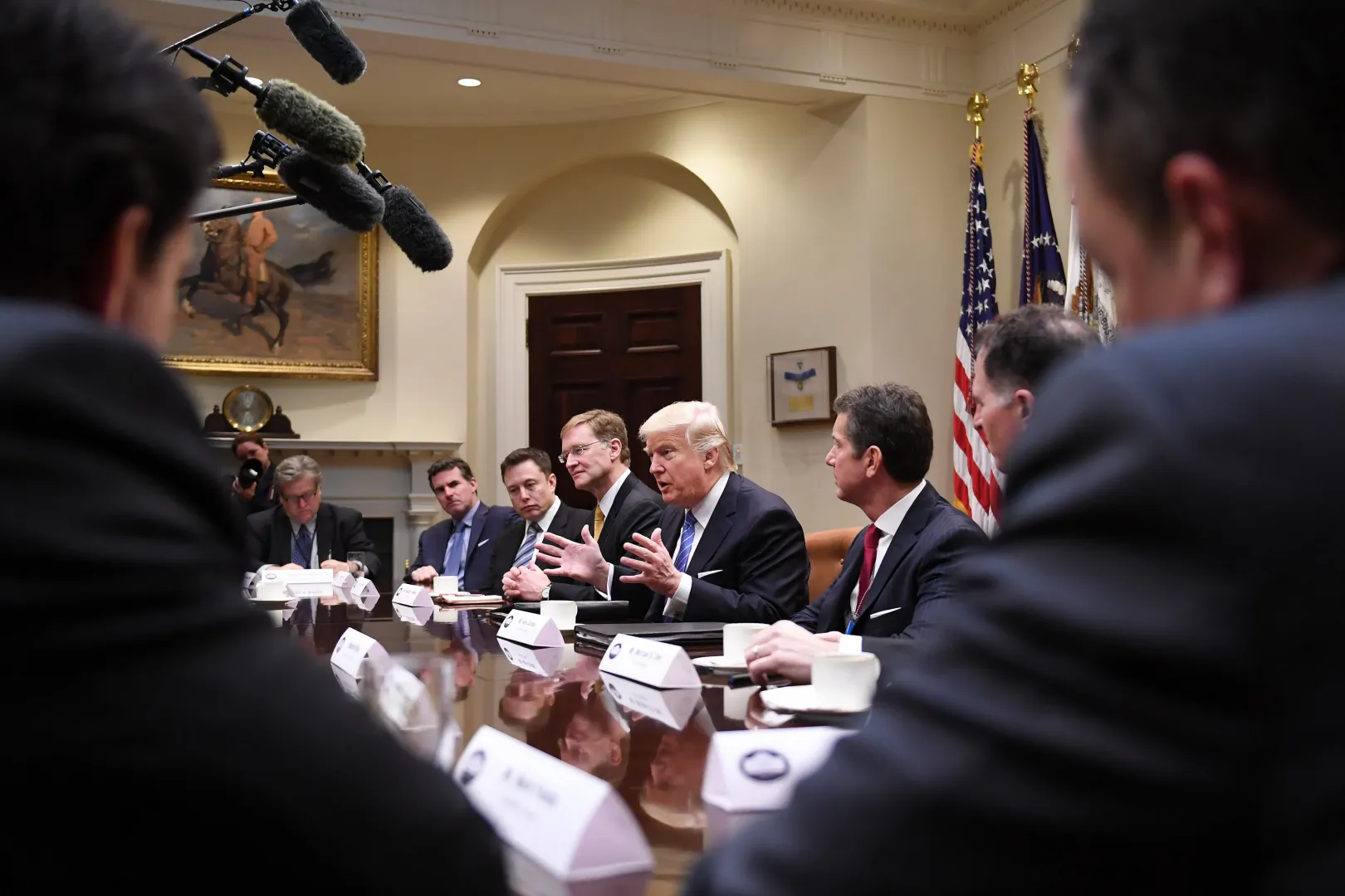 Donald Trump elnök amerikai üzleti vezetőkkel találkozott a Fehér Házban 2017. január 23-án – Fotó: Matt McClain / The Washington Post / Getty Images