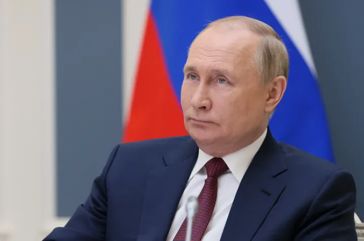Vlagyimir Putyin orosz elnök arca 2022. május 26-án – Fotó: Mikhail Metzel / Sputnik via Reuters