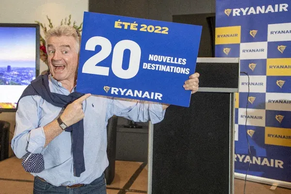 Michael O'Leary, a Ryanair vezérigazgatója 2022. március 2-án, Brüsszelben – Fotó: Nicolas Maeterlinck / AFP