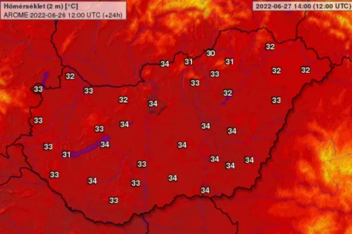 Hétfőtől itt a hőségriasztás, a hét második felében 40 fok közeli meleg is lehet