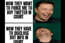 Elon Musk egy röhögős mémmel reagált arra, hogy beperelné őt a Twitter