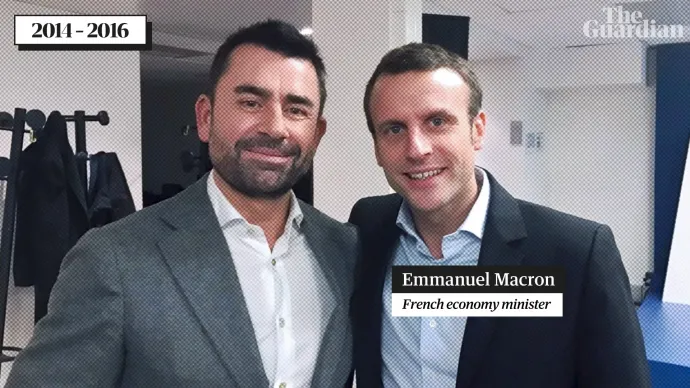 Mark MacGann és Emmanuel Macron, akkor még gazdasági miniszterként – Forrás: Guardian