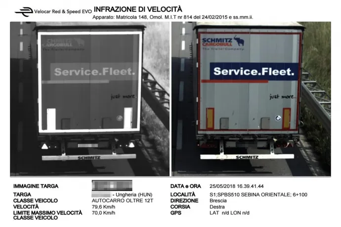A litván kamion átlépte a sebességhatárt és a magyar Škoda kapta a büntetést – Fotó: Olvasói fotó