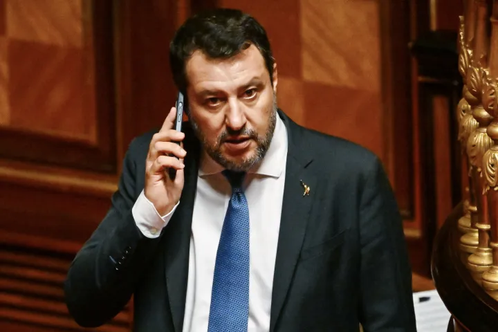 Matteo Salvini az olasz parlamentben 2022. július 20-án – Fotó: Andreas Solaro / AFP