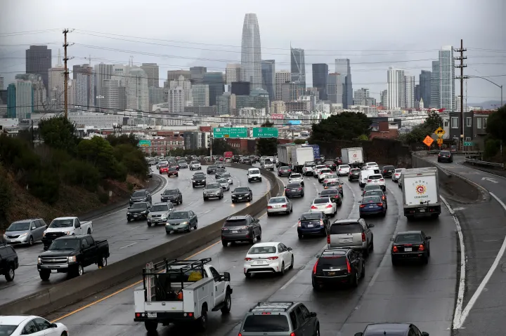 Forgalom San Francisco belvárosa felé 2019. november 27-én – Fotó: Justin Sullivan / Getty Images / AFP
