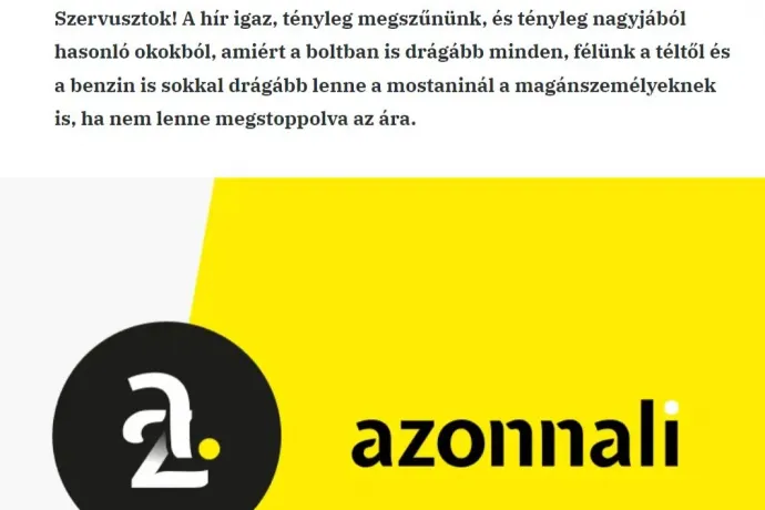 A sajtóból tudták meg az Azonnali újságírói, hogy megszűnik a lap