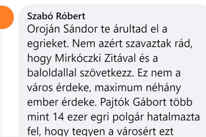 Eger fideszes parlamenti képviselője árulással vádolja a helyi Fidesz-frakció vezetőjét