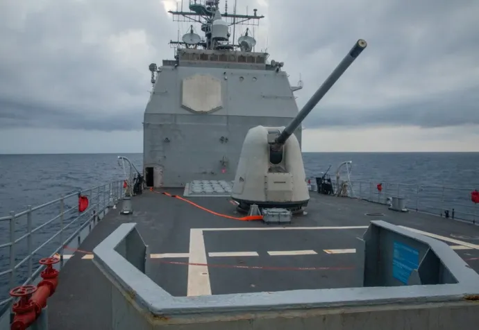 A USS Antietam a Tajvani-szorosban hajt végre műveleteket, 2022. augusztus 28-án – Fotó: U.S. Navy / Reuters