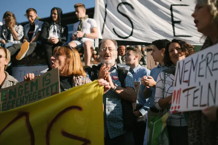 Polgári engedetlenség az Illyés Gimnáziumban 2022. szeptember 23-án – Fotó: Rácmolnár Milán
