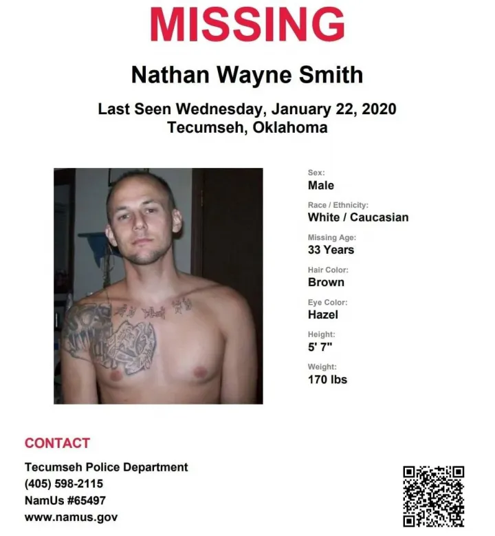 A rendőrség által kiadott felhívás az eltűnt Nathan Smithről – Fotó: Tecumseh Police Department