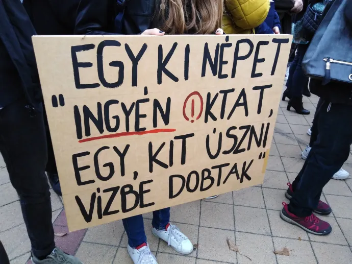 Szolnokon körülbelül 650-en demonstráltak pénteken – Fotó: Olvasói fotó / Telex