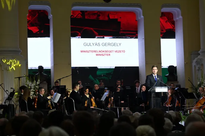 Gulyás Gergely beszéde a műegyetemi emlékünnepségen 2022. október 22-én – Fotó: Bruzák Noémi / MTI