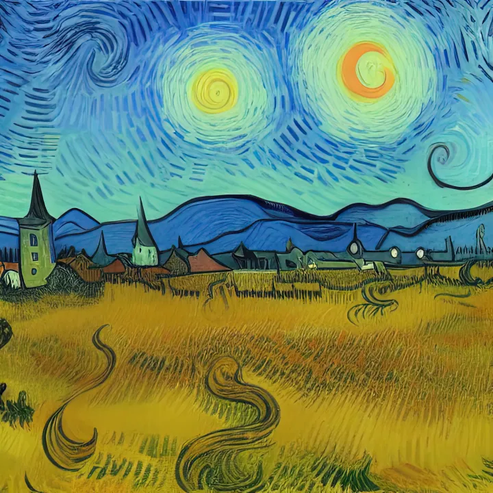 Így festette volna meg Van Gogh Erdélyt, legalábbis a mesterséges intelligencia szerint – Fotó: Tengr.ai