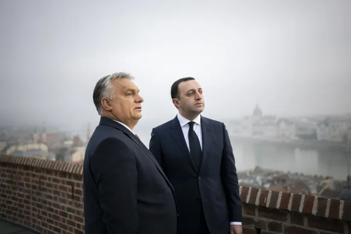 Viktor Orbán and Irakli Garibashvili on 27 October – Photo: PM's Press Office / Vivien Cher Benko / MTVA
