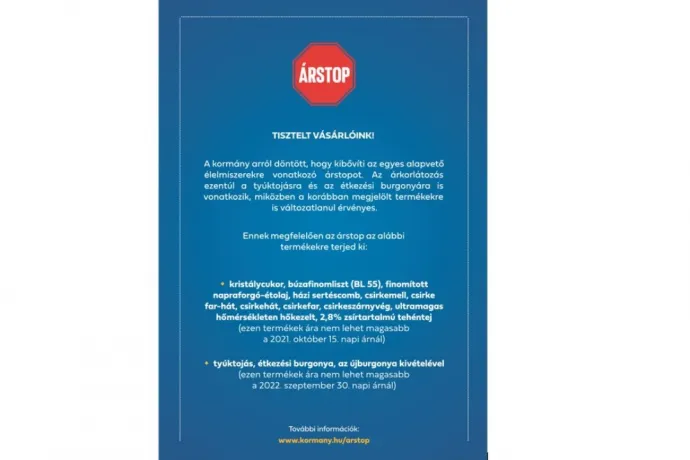 Kijött az új árstopos tájékoztató