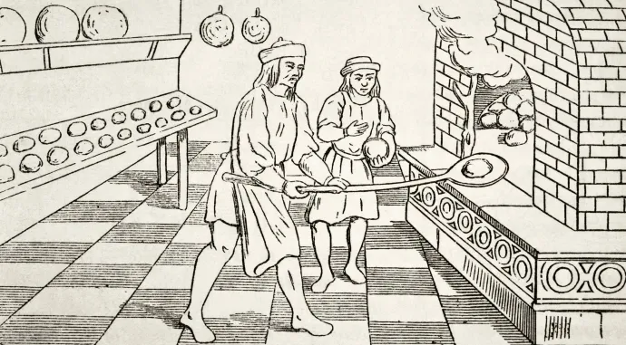 Késő középkori angol pékség – Fotó: Universal History Archive / Getty Images