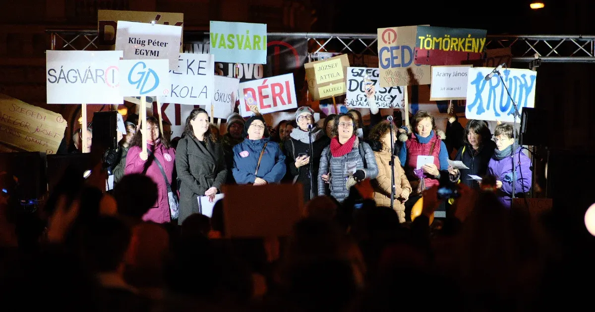 Szegeden, Győrben, Pécsen, Szentesen és Hódmezővásárhelyen is kiálltak a tanárokért