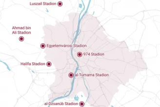 Budapest-térképre tettük a katari focivébé stadionjait