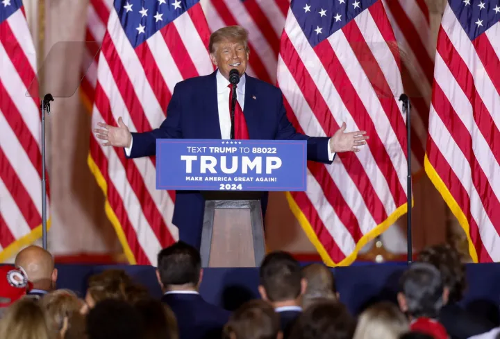 Donald Trump bejelenti indulását a 2024-es elnökválasztáson – Fotó: Octavio Jones / Reuters