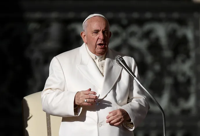 Ferenc pápa audenciája a Szent Péter téren 2022. november 23-án – Fotó: Filippo Monteforte / AFP