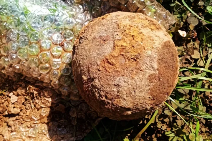 Cannonball from Ottoman times found in Kőszeg while gardening