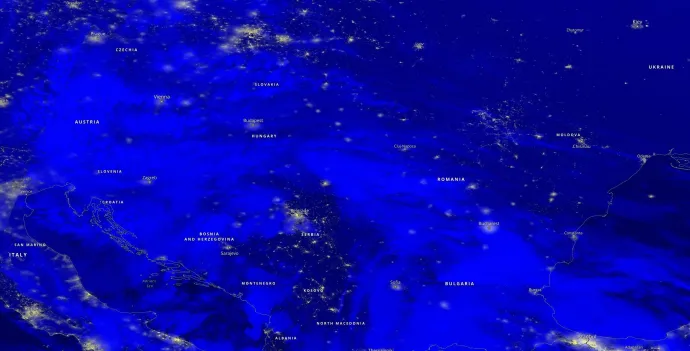 Kelet- Délkelet-Európa 2022 november 23-án – Fotó: NASA Worldview