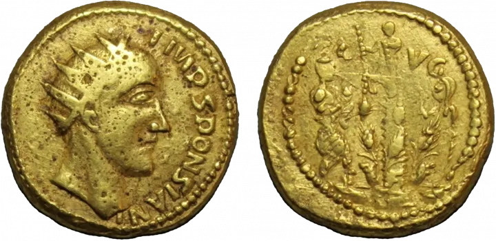 A Sponsianus-érme elő- és hátlapja – Forrás: Wikipédia