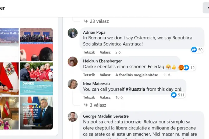 Bepöccentek a románok az osztrákokra: a külügyminisztérium berendelte a nagykövetet, az állampolgárok a Facebookon szidják a kancellárt