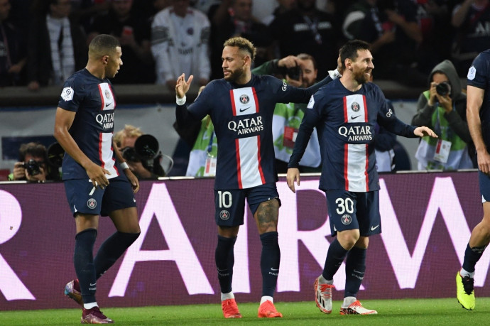 A PSG három sztárja, Mbappé, Neymar és Messi. Fotó: AFP