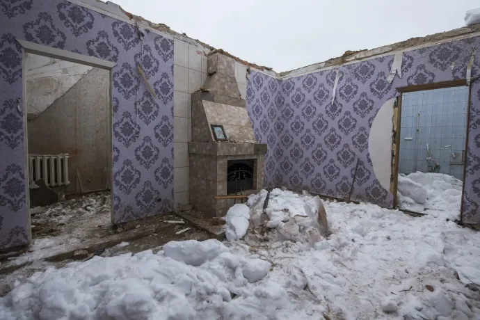 Lerombolt lakóház a Kijev megyei Kuhariban december 6-án – Fotó: Maxym Marusenko / NurPhoto / NurPhoto via AFP