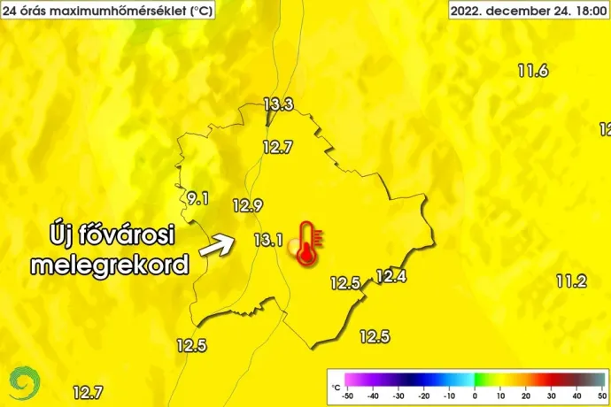 Megdőlt a karácsonyi melegrekord Budapesten