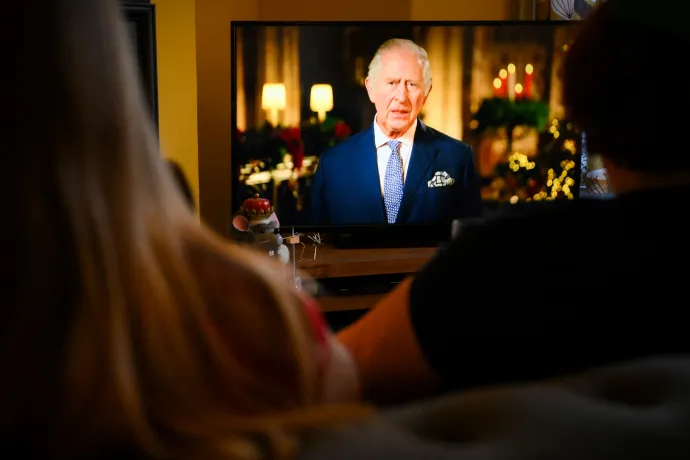 III. Károly brit uralkodó karácsonyi televíziós beszéde 2022. december 25-én – Fotó: Paul Ellis / AFP