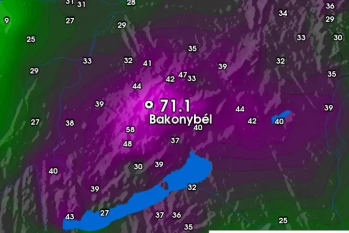 Rekordmennyiségű csapadék hullott Bakonybélben, ahol máskor egész januárban sincs ennyi