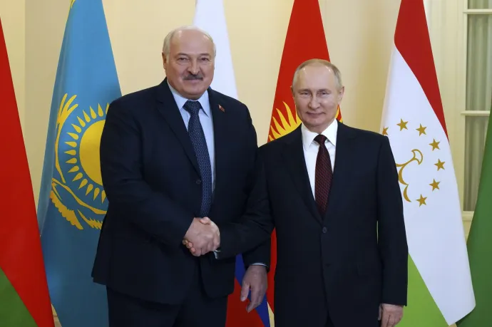 Putyin orosz elnök és Lukasenko belarusz államfő 2022 decemberében – Fotó: Alexey Danichev / MTI / AP / Szputnyik 