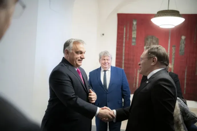 Prime Minister Viktor Orbán receives Alexei Likhachev, CEO of the Russian State Nuclear Energy Corporation Rosatom on 17 December 2021. The meeting was also attended by Minister of Foreign Affairs and Trade Péter Szijjártó and János Süli, Minister responsible for the Paks II project – Photo: Vivien Cher Benko /PM's Press Office / MTI