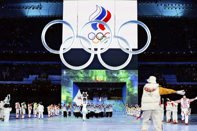 Az orosz sportolók a legutóbbi téli olimpián, aminek a vége után néhány napra kitört a háború – Fotó: Yomiuri Shimbun / Yomiuri