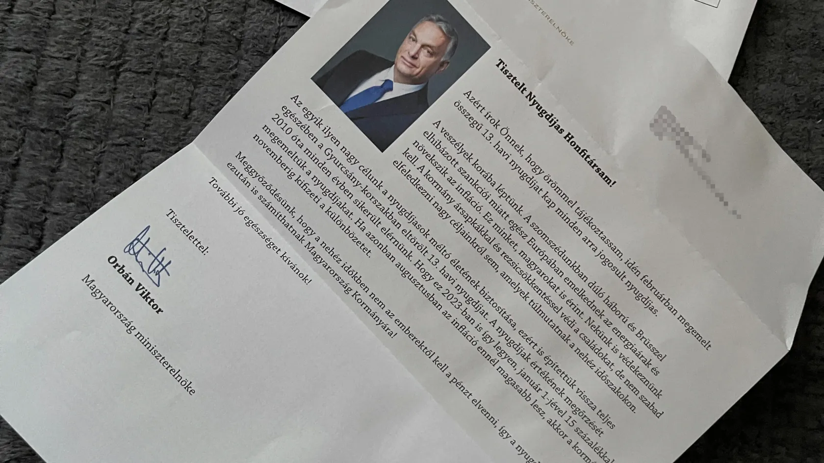 Levelet kapnak a nyugdíjasok Orbán Viktortól