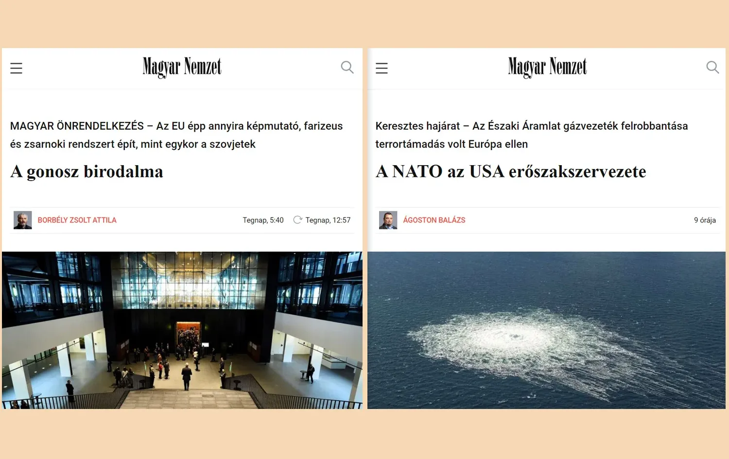 Az EU a gonosz birodalma, a NATO veszélyt jelent Magyarországra – írják a kormánylapban