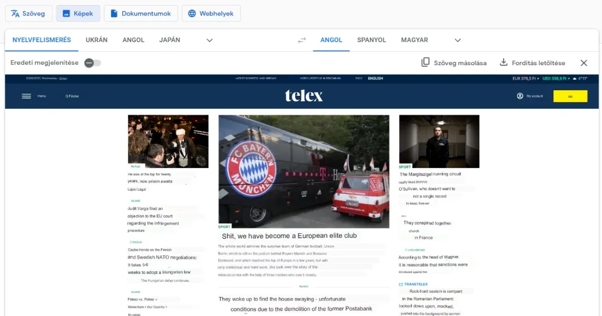 Már a böngészős Google Fordítóban is lehet képeket fordítani