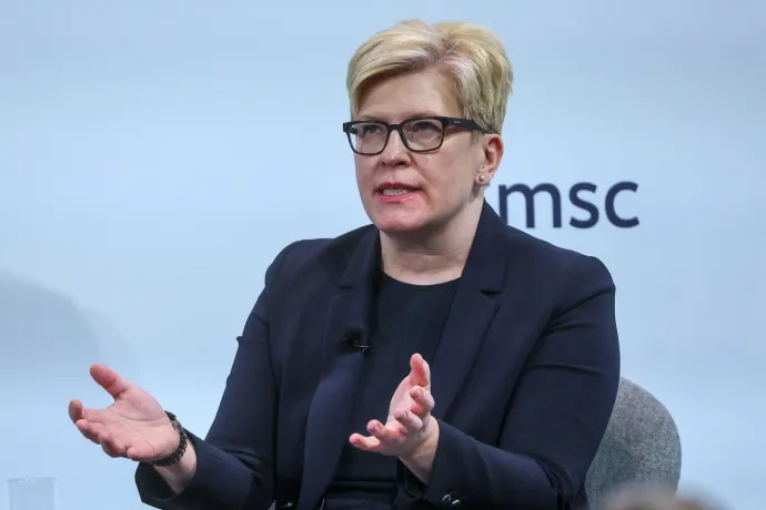 Ingrida Simonyte litván miniszterelnök a februári müncheni biztonságpolitikai konferencián – Fotó: Wolfgang Rattay / Reuters