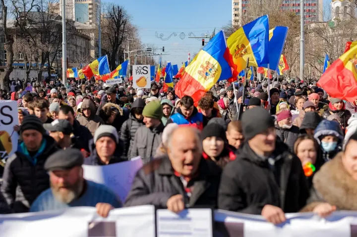 Vasárnapi kormányellenes tüntetés a Moldovai Köztársaság fővárosában – Fotó: ȘOR Facebook-oldala