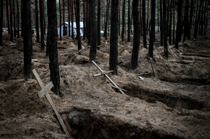 Exhumálás az ukrajnai Izjumban – Fotó: Huszti István / Telex