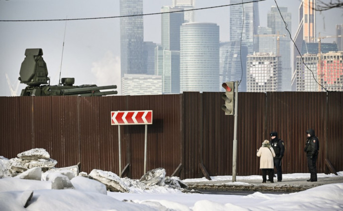 Pantsyr S-1 légvédelmi fegyverrendszer Moszkvában, 2023. február 22-én. Fotó:AFP/EUropress