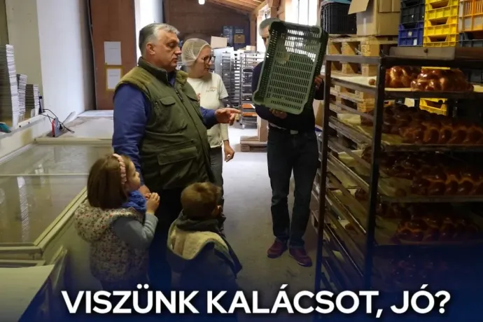 Orbán az unokáival ment a felcsúti pékségbe, készülnek a húsvétra
